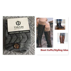 Tirain Knitted Fabric Leg Warmers/Boot Cuffs NEW